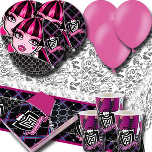  Signature Balloons Monster High Party Pack For 8 -Plates, Cups, Napkins, Balloons And Tablecover