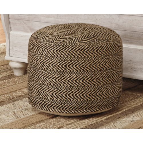  Signature Design by Ashley Chevron Round Pouf