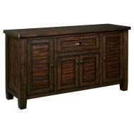 Signature Design by Ashley Ashley Furniture Signature Design - Trudell Dining Room Server - Solid Pine Wood Construction - Dark Brown