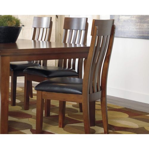 Signature Design by Ashley Ashley Furniture Signature Design - Ralene Upholstered Dining Side Chair - Rake Back Style - Set of 2 - Medium Brown