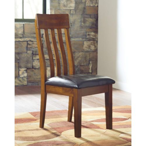  Signature Design by Ashley Ashley Furniture Signature Design - Ralene Upholstered Dining Side Chair - Rake Back Style - Set of 2 - Medium Brown