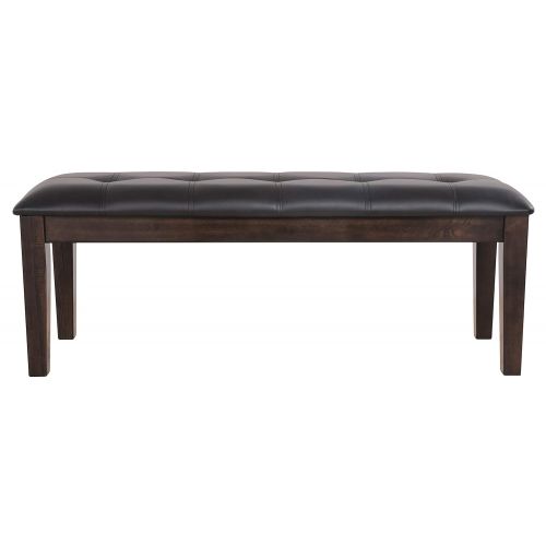  Signature Design by Ashley Ashley Furniture Signature Design - Haddigan Upholstered Dining Room Bench - Casual Tufted Seating - Dark Brown