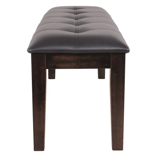  Signature Design by Ashley Ashley Furniture Signature Design - Haddigan Upholstered Dining Room Bench - Casual Tufted Seating - Dark Brown