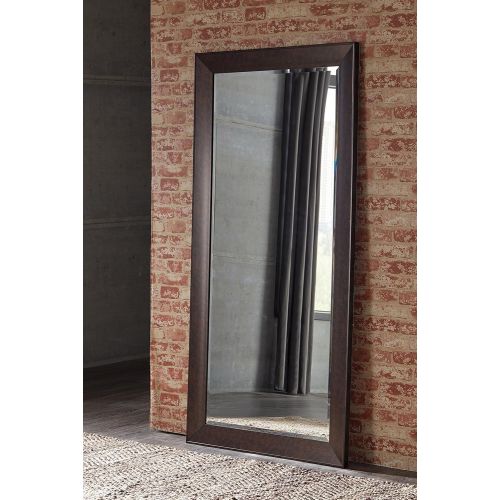  Signature Design by Ashley Ashley Furniture Signature Design - Duha Leaning Accent Mirror - Contemporary - Brown Finished Frame