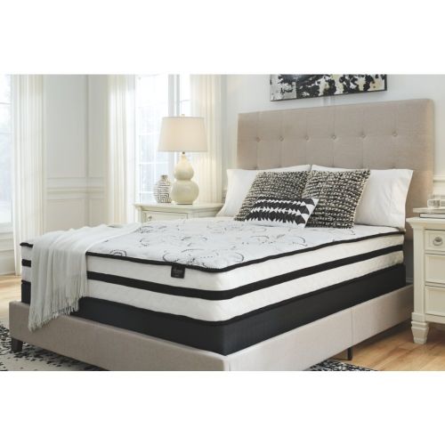  Signature Design by Ashley Ashley Furniture Signature Design - 10 Inch Chime Express Hybrid Innerspring - Firm Mattress - Bed in a Box - Queen - White