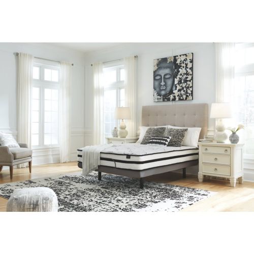  Signature Design by Ashley Ashley Furniture Signature Design - 10 Inch Chime Express Hybrid Innerspring - Firm Mattress - Bed in a Box - Queen - White