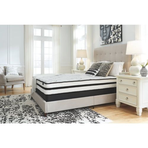  Signature Design by Ashley Ashley Furniture Signature Design - 10 Inch Chime Express Hybrid Innerspring - Firm Mattress - Bed in a Box - Queen - White