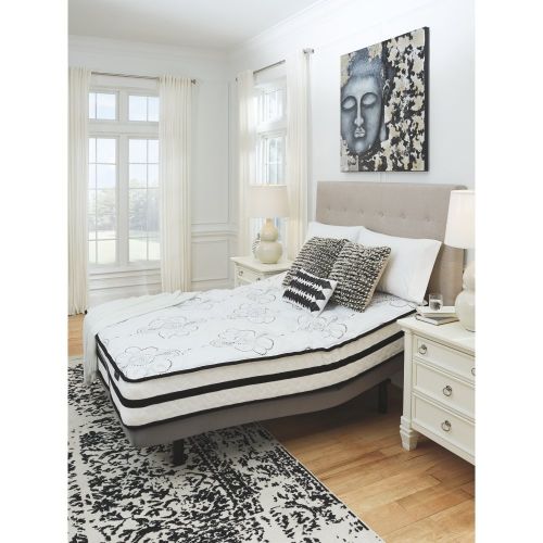  Signature Design by Ashley Ashley Furniture Signature Design - 10 Inch Chime Express Hybrid Innerspring - Firm Mattress - Bed in a Box - Queen - White