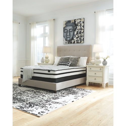  Signature Design by Ashley Ashley Furniture Signature Design - 10 Inch Chime Express Hybrid Innerspring - Firm Mattress - Bed in a Box - Queen - White