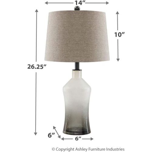  Signature Design by Ashley Ashley Furniture Signature Design - Nollie Glass Table Lamps - Cloudy Bases - Gray