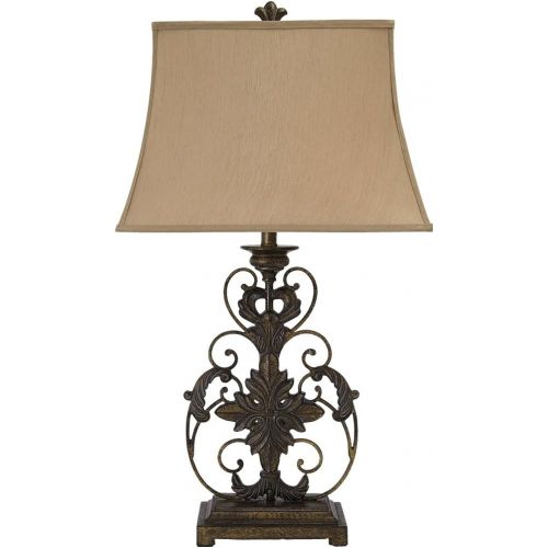  Signature Design by Ashley Ashley Furniture Signature Design - Sallee Ceramic and Metal Ornate Table Lamp - Gold Finish