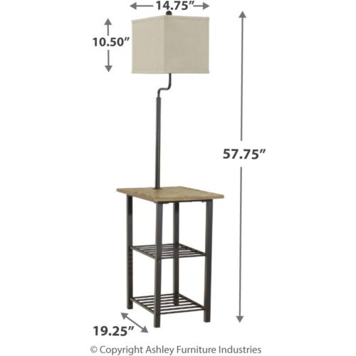  Signature Design by Ashley Ashley Furniture Signature Design - Shianne Metal Tray Lamp - Floor Lamp End Table - Black