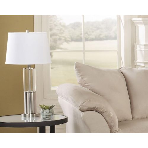  Signature Design by Ashley Ashley Furniture Signature Design - Norma Metal and Glass Table Lamps - Set of 2 - Silver Finish