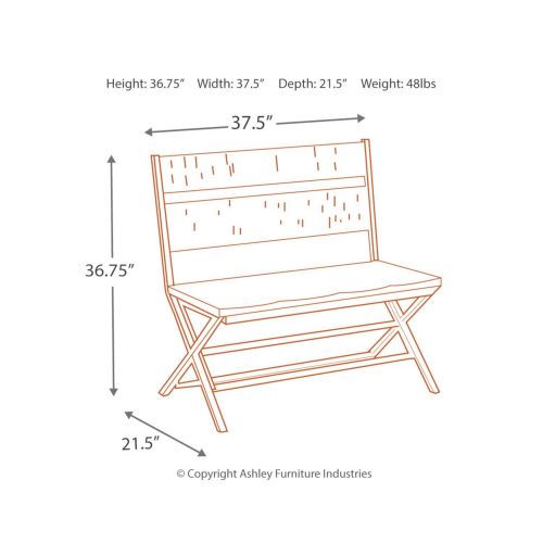  Signature Design by Ashley Ashley Furniture Signature Design - Kavara Double Dining Room Chair - Medium Brown