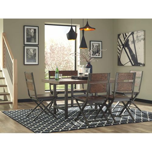  Signature Design by Ashley Ashley Furniture Signature Design - Kavara Double Dining Room Chair - Medium Brown