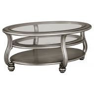 Signature Design by Ashley Ashley Furniture Signature Design - Coralayne Coffee Table - Stylish Occasional Cocktail Table - Silver Finish