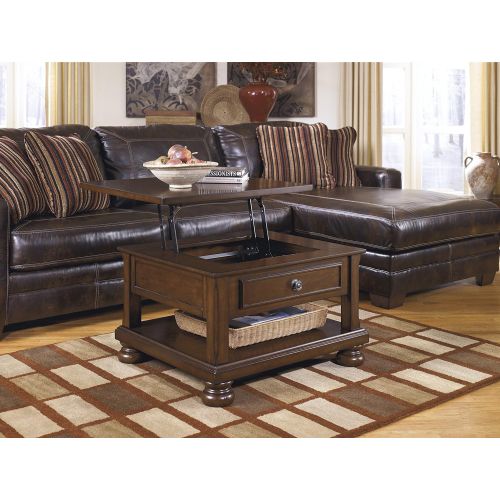  Signature Design by Ashley - Porter Lift Top Coffee Table, Rustic Brown