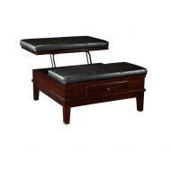 Signature Design by Ashley Ashley Furniture Signature Design - Gately Ottoman Coffee Table with Lift Top - Storage Compartments - Vintage Casual - Medium Brown