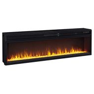 Signature Design by Ashley 57 Electric Fireplace Insert with LED, 6 Temperatures, Multi Flames & Overheating Control, Black