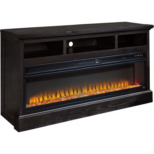  Signature Design by Ashley 57 Electric Fireplace Insert with LED, 6 Temperatures, Multi Flames & Overheating Control, Black