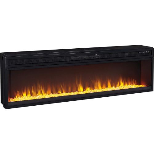  Signature Design by Ashley 57 Electric Fireplace Insert with LED, 6 Temperatures, Multi Flames & Overheating Control, Black