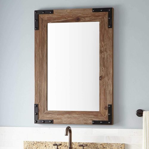  Signature Hardware 424515 Bonner 34 x 24 Reclaimed Wood Framed Bathroom Mirror