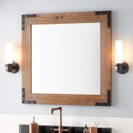 Signature Hardware 427810 Bonner 34 x 36 Reclaimed Wood Framed Bathroom Mirror