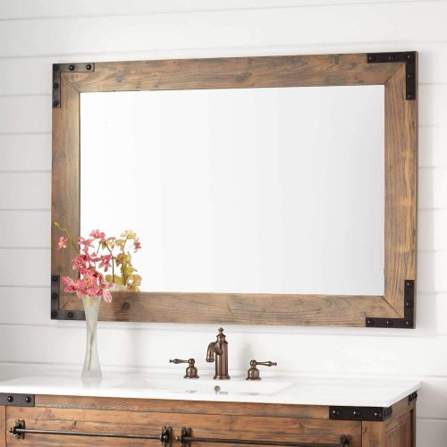  Signature Hardware 424518 Bonner 34 x 48 Reclaimed Wood Framed Bathroom Mirror