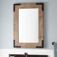 Signature Hardware 424514 Bonner 34 x 24 Reclaimed Wood Framed Bathroom Mirror
