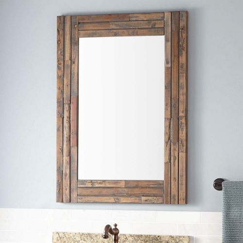  Signature Hardware 424533 Benoist 34 x 24 Reclaimed Wood Framed Bathroom Mirror