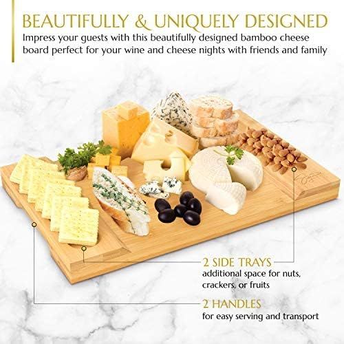  [아마존베스트]Signature Living Large Bamboo Cheese Board (16 x 10 x 1.2) Beautiful Charcuterie Board for Cheese, Crackers, Meat - Durable Wooden House Warming Serving Board