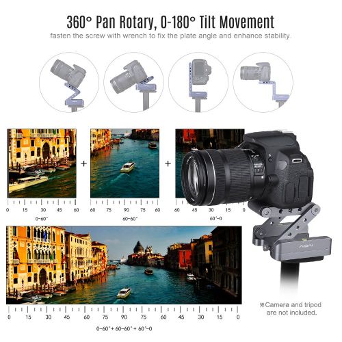  Signature888 Camera & Photo Z Flex Tilt Tripod Head Aluminum Alloy Folding Z Tilt Head 360° Rotary Quick Release Plate Stand Mount Spirit Level For DSLR Camera Canon Nikon Sony Pentax