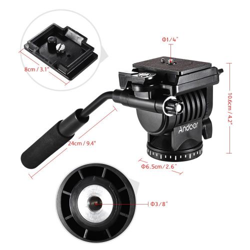  Signature888 Camera & Photo 360 Fluid Head Panoramic Hydraulic Head for Canon Nikon Sony DSLR Camcorder Tripod Monopod Slider Shooting Filming