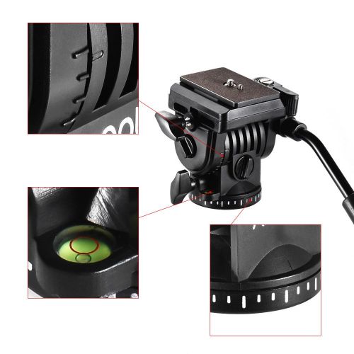  Signature888 Camera & Photo 360 Fluid Head Panoramic Hydraulic Head for Canon Nikon Sony DSLR Camcorder Tripod Monopod Slider Shooting Filming