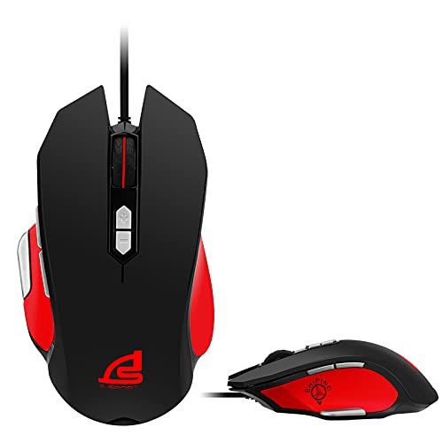  SIGNO Gaming Mouse Wired High Sensitivity Ergonomic Sweat-Resistant RGB Lighting Real 500-4000 DPI Adjustable 8 Programmable Buttons PC and MAC for Windows 7 8 10(GM-917)