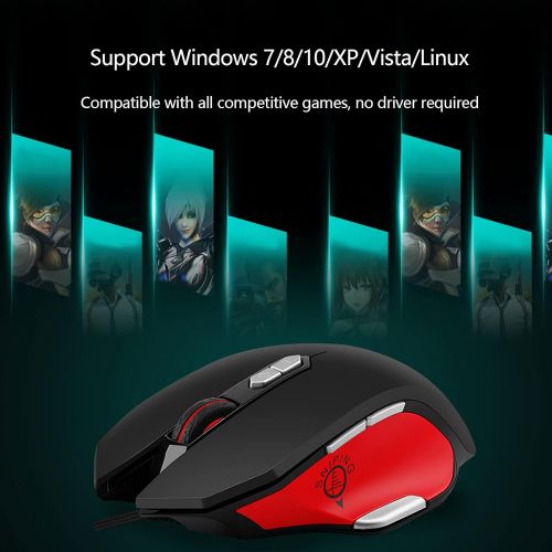  SIGNO Gaming Mouse Wired High Sensitivity Ergonomic Sweat-Resistant RGB Lighting Real 500-4000 DPI Adjustable 8 Programmable Buttons PC and MAC for Windows 7 8 10(GM-917)