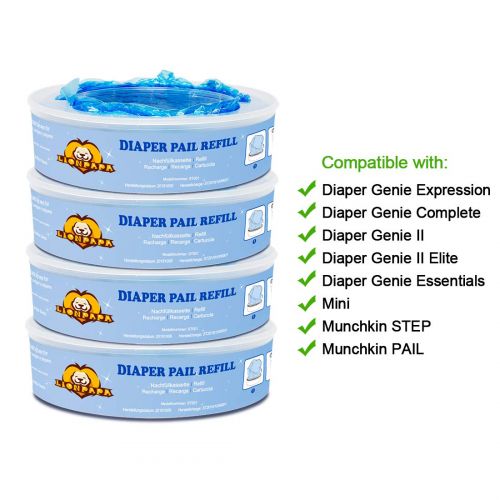  Signstek Diaper Pail Refills Compatible with Diaper Genie Pails,1080 Count,4-Pack