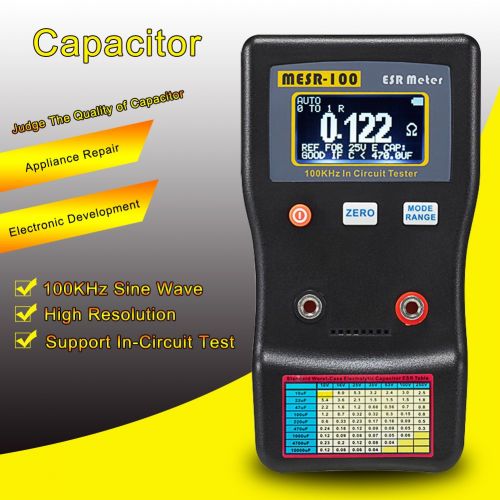  [아마존베스트]Signstek MESR-100 V2 Auto Ranging in Circuit ESR LCR Meter Capacitor/Low Ohm Meter Up to 0.01 to 100R, Support in Circuit Testing