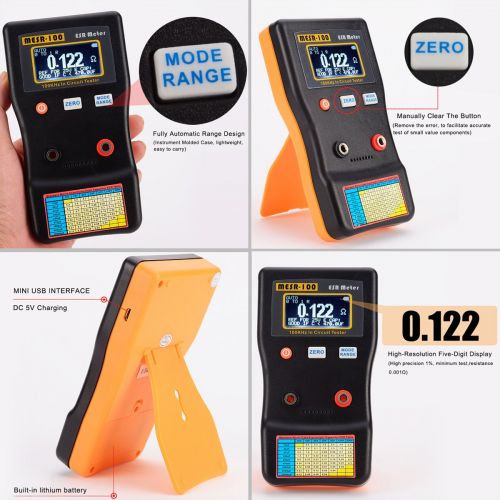  [아마존베스트]Signstek MESR-100 V2 Auto Ranging in Circuit ESR LCR Meter Capacitor/Low Ohm Meter Up to 0.01 to 100R, Support in Circuit Testing