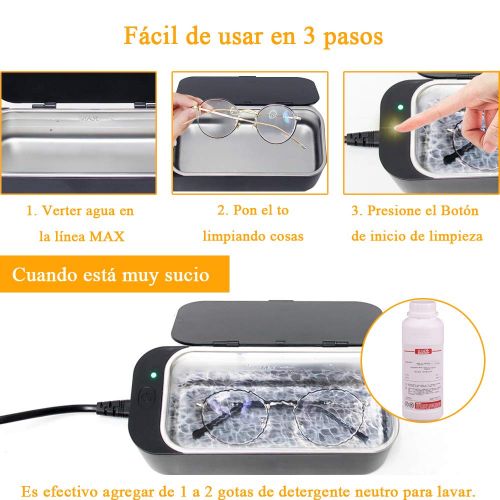  [아마존베스트]Signstek Ultrasonic Cleaner Cleaning Device 450 ml 42000 Hz Ultrasonic Cleaning Device Ultrasonic Bath for Glasses Jewellery