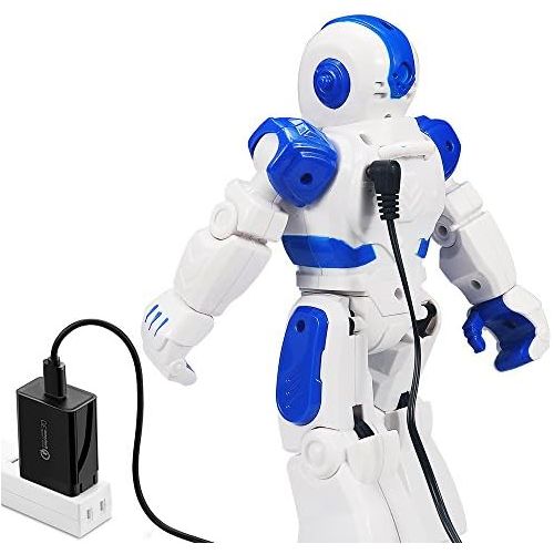  Sikaye RC Robot for Kids Intelligent Programmable Robot with Infrared Controller Toys, Dancing, Singing, Led Eyes, Gesture Sensing Robot Kit, Blue