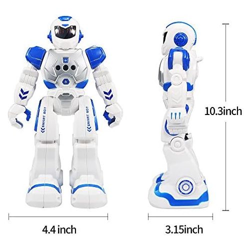  Sikaye RC Robot for Kids Intelligent Programmable Robot with Infrared Controller Toys, Dancing, Singing, Led Eyes, Gesture Sensing Robot Kit, Blue
