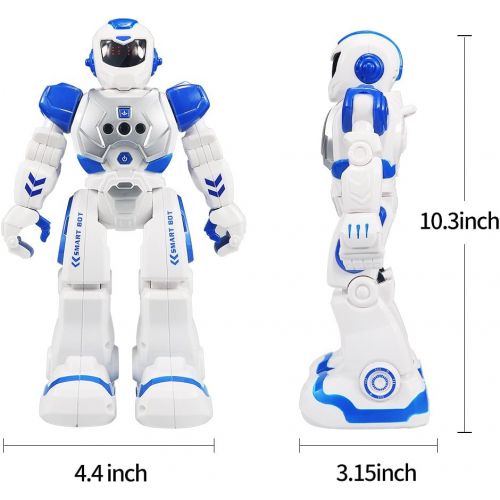  [아마존베스트]Sikaye RC Robot for Kids Intelligent Programmable Robot with Infrared Controller Toys, Dancing, Singing, Led Eyes, Gesture Sensing Robot Kit, Blue