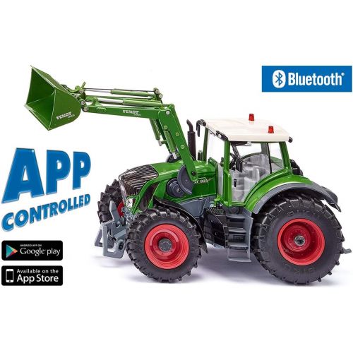  Siku 6793, Fendt 933 Vario Tractor with Front Loader, Green, Metal/Plastic, 1:32, app via Bluetooth, Remote Control not Included