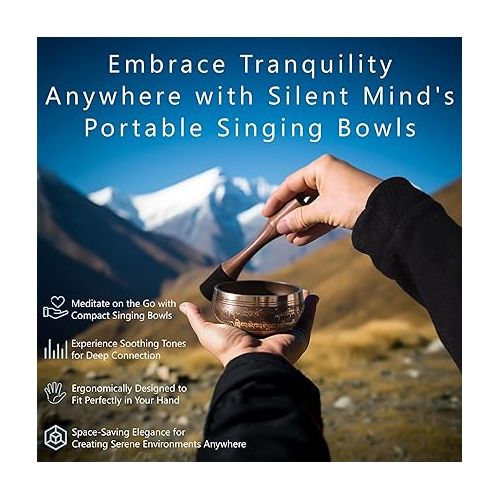  Tibetan Singing Bowl Set - Authentic Hand-Tuned Sound Bowl for Meditation - Complete Meditation Bowl Kit with Cushion, Mallet & Guide - Perfect Tibetan Bell for Yoga, Relaxation, & Sound Healing