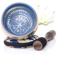 [아마존 핫딜] [아마존핫딜]Silent Mind ~ Tibetan Singing Bowl Set ~ Blue Color Design ~ With Dual Surface Mallet and Silk Cushion ~ Promotes Peace, Chakra Healing, and Mindfulness ~ Exquisite Gift