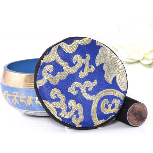  [아마존 핫딜] [아마존핫딜]Silent Mind ~ Tibetan Singing Bowl Set ~ Blue Color Design ~ With Dual Surface Mallet and Silk Cushion ~ Promotes Peace, Chakra Healing, and Mindfulness ~ Exquisite Gift