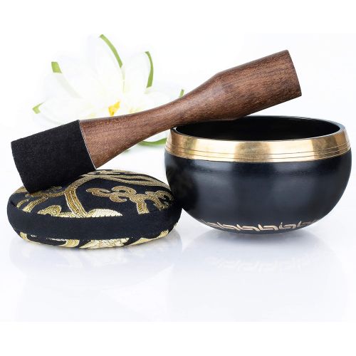  [아마존핫딜][아마존 핫딜] Silent Mind ~ Tibetan Singing Bowl Set ~ Power and Strength Design ~ With Dual Surface Mallet and Silk Cushion ~ Promotes Peace, Chakra Healing, and Mindfulness ~ Exquisite Gift