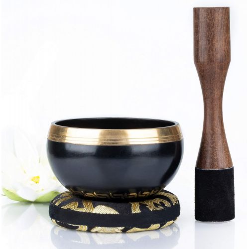  [아마존핫딜][아마존 핫딜] Silent Mind ~ Tibetan Singing Bowl Set ~ Power and Strength Design ~ With Dual Surface Mallet and Silk Cushion ~ Promotes Peace, Chakra Healing, and Mindfulness ~ Exquisite Gift