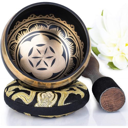  [아마존핫딜][아마존 핫딜] Silent Mind ~ Tibetan Singing Bowl Set ~ Power and Strength Design ~ With Dual Surface Mallet and Silk Cushion ~ Promotes Peace, Chakra Healing, and Mindfulness ~ Exquisite Gift